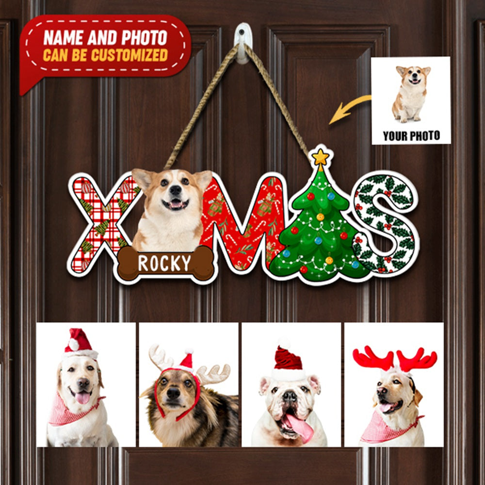 Xmas Custom Name Dog - Personalized Door sign