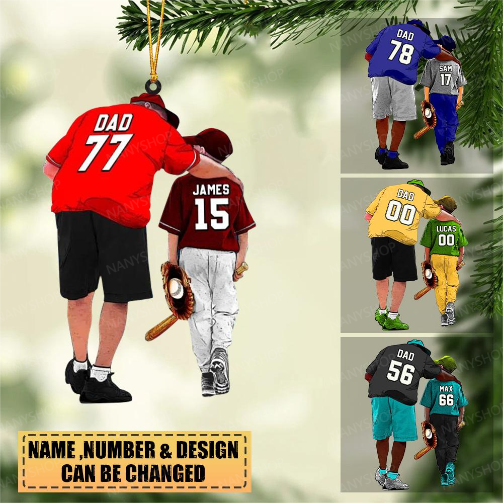 Personalized Baseball Player Gift For Son/Grandson-Two Sided Ornament