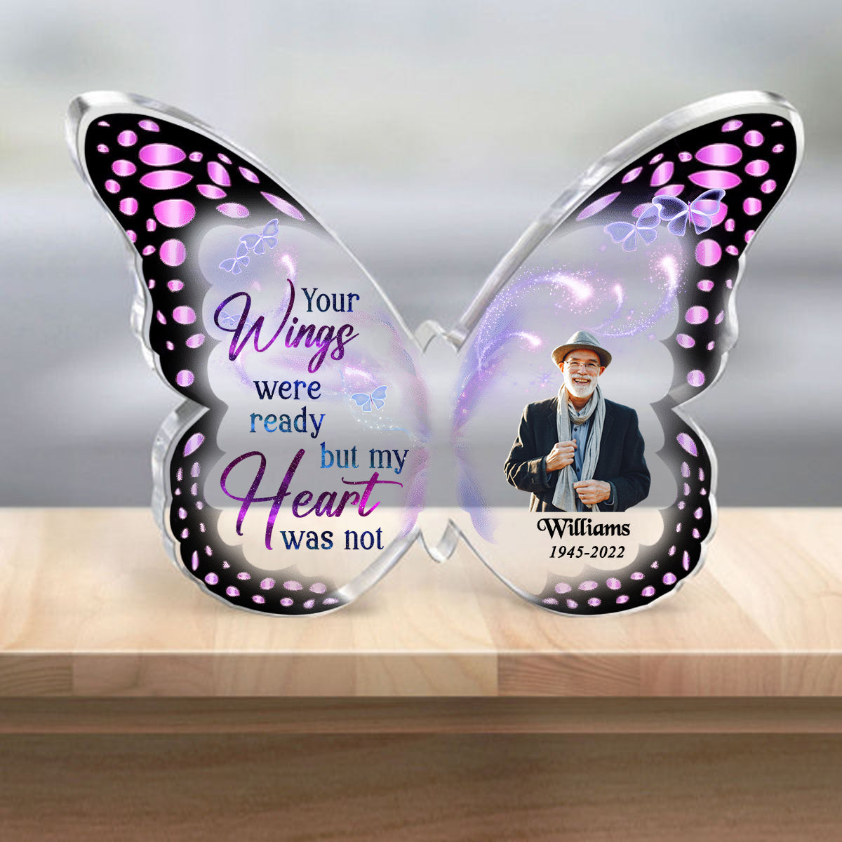 Personalized Memorial Butterfly-Shaped Acrylic Plaque